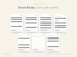 All seven forms laid out